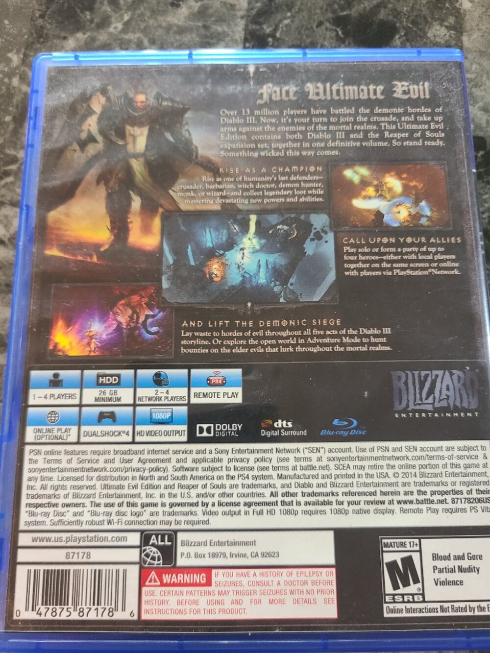 PS4 Diablo Lii 3 reaper of Souls Ultimate Evil Edition - Picture 2 of 7